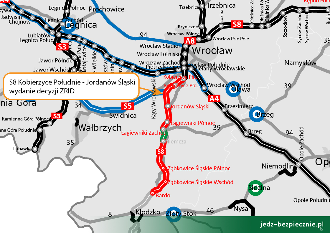 Rozpoczęcie prac budowlanych na odcinku S8 Kobierzyce Południe - Jordanów Śląski, woj. dolnośląskie | Jedź Bezpiecznie